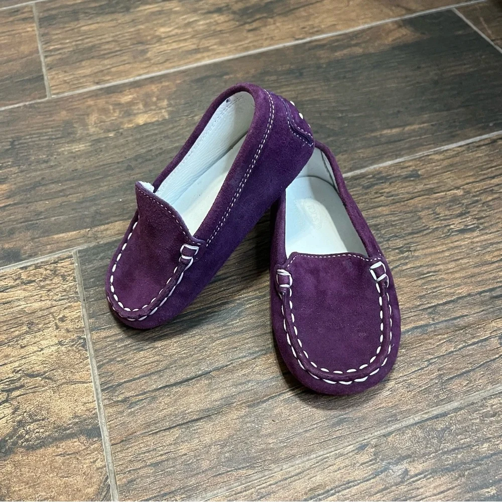 Tod’s Toddler Purple Moccasin Shoe